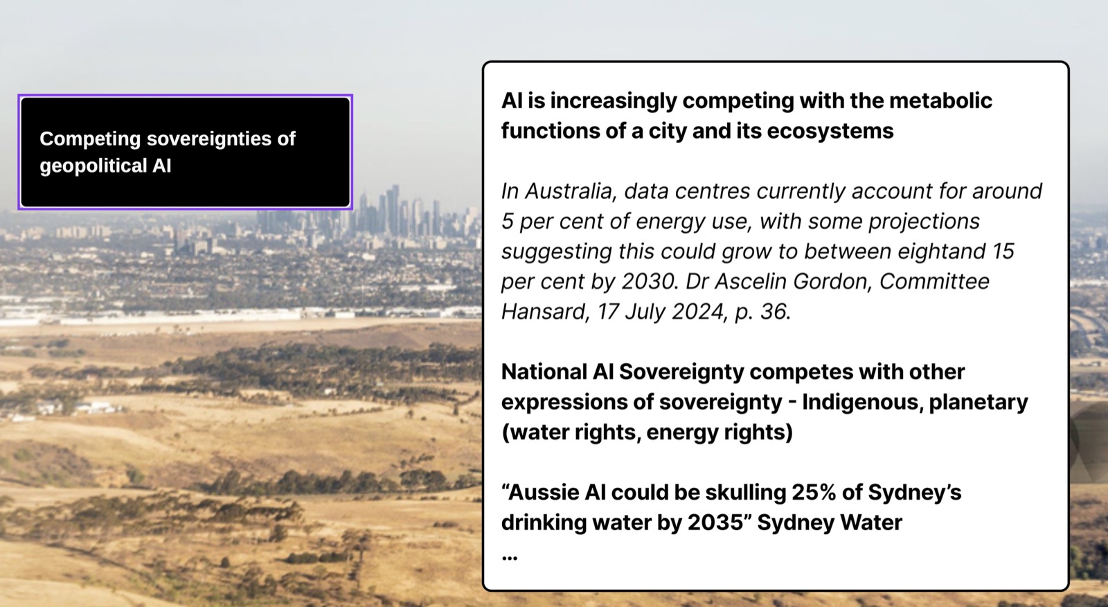 Talk slide on AI sovereignty and infrastructure